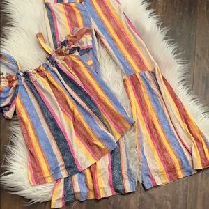 Art class set off shoulder top and bell bottoms